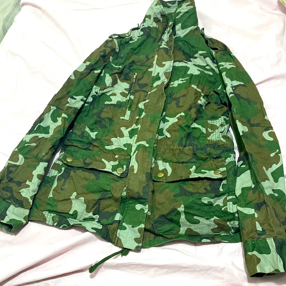 Army patterned jean jacket